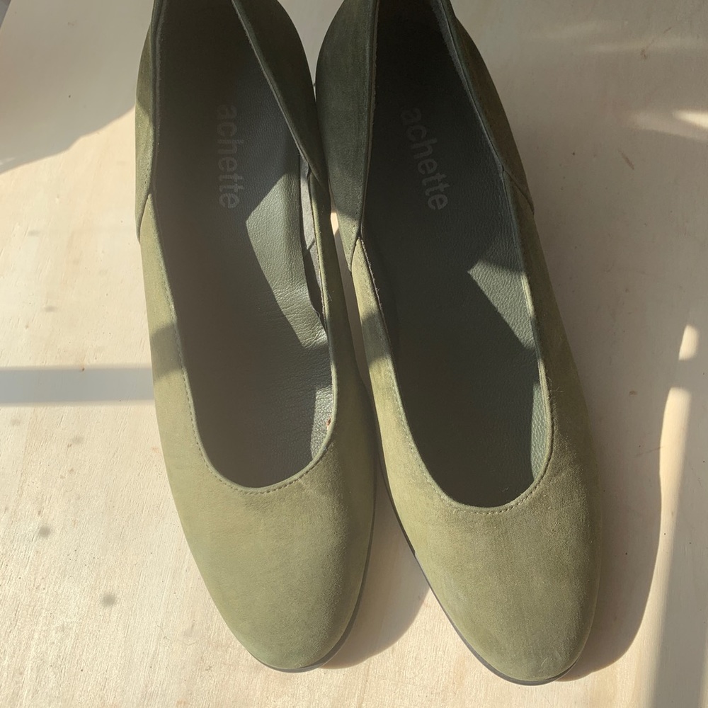 French brand heels, leather